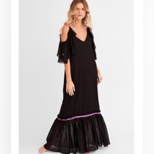 Pitusa Camille Sleeveless Cotton Maxi Dress in Black